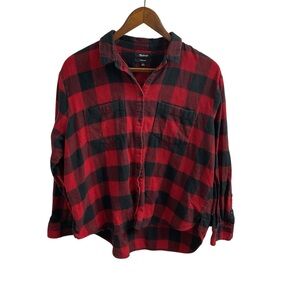 Madewell Red buffalo check button down fanned Size Large